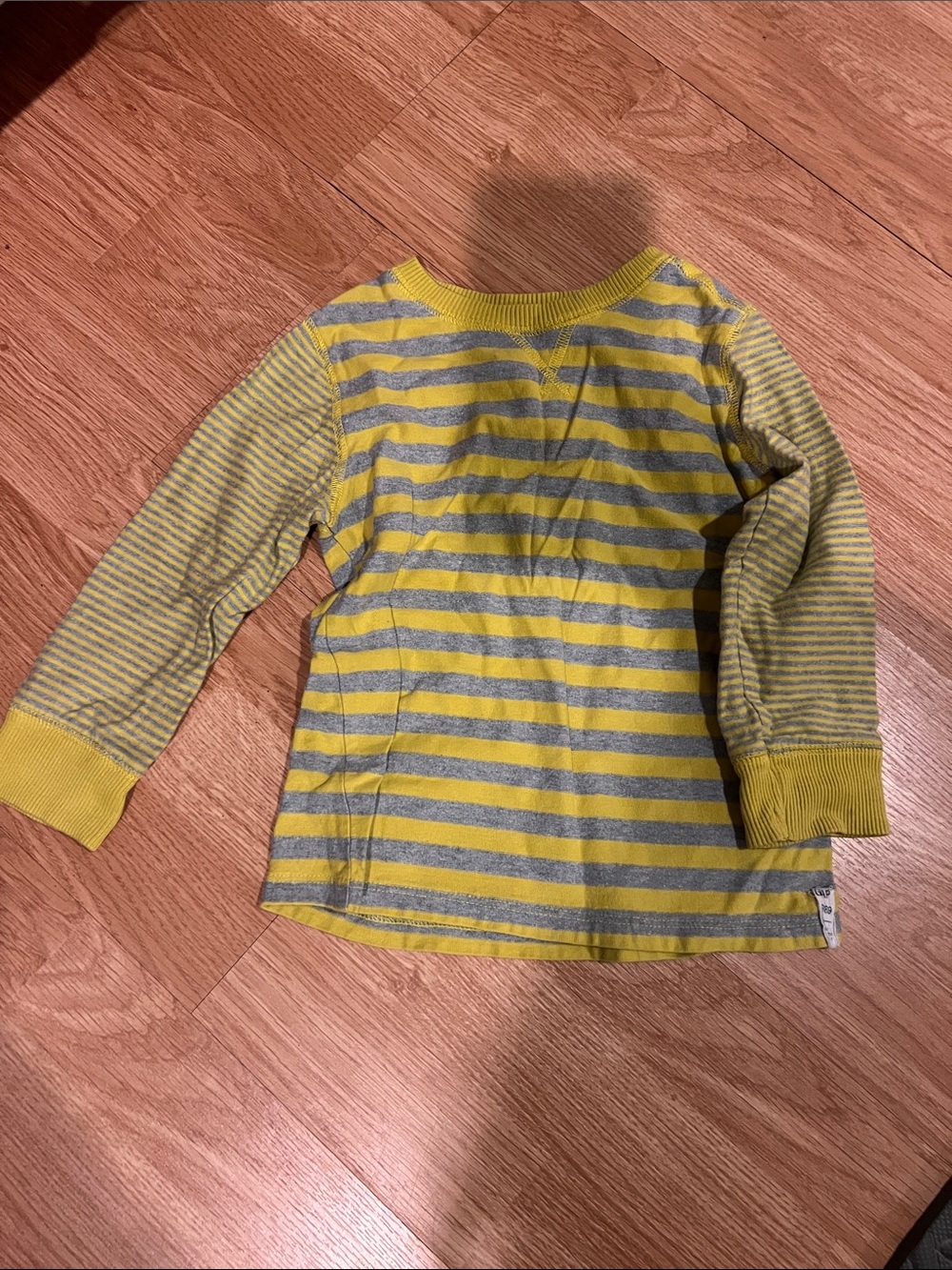 GAP Yellow & Gray Striped Long Sleeve Tee